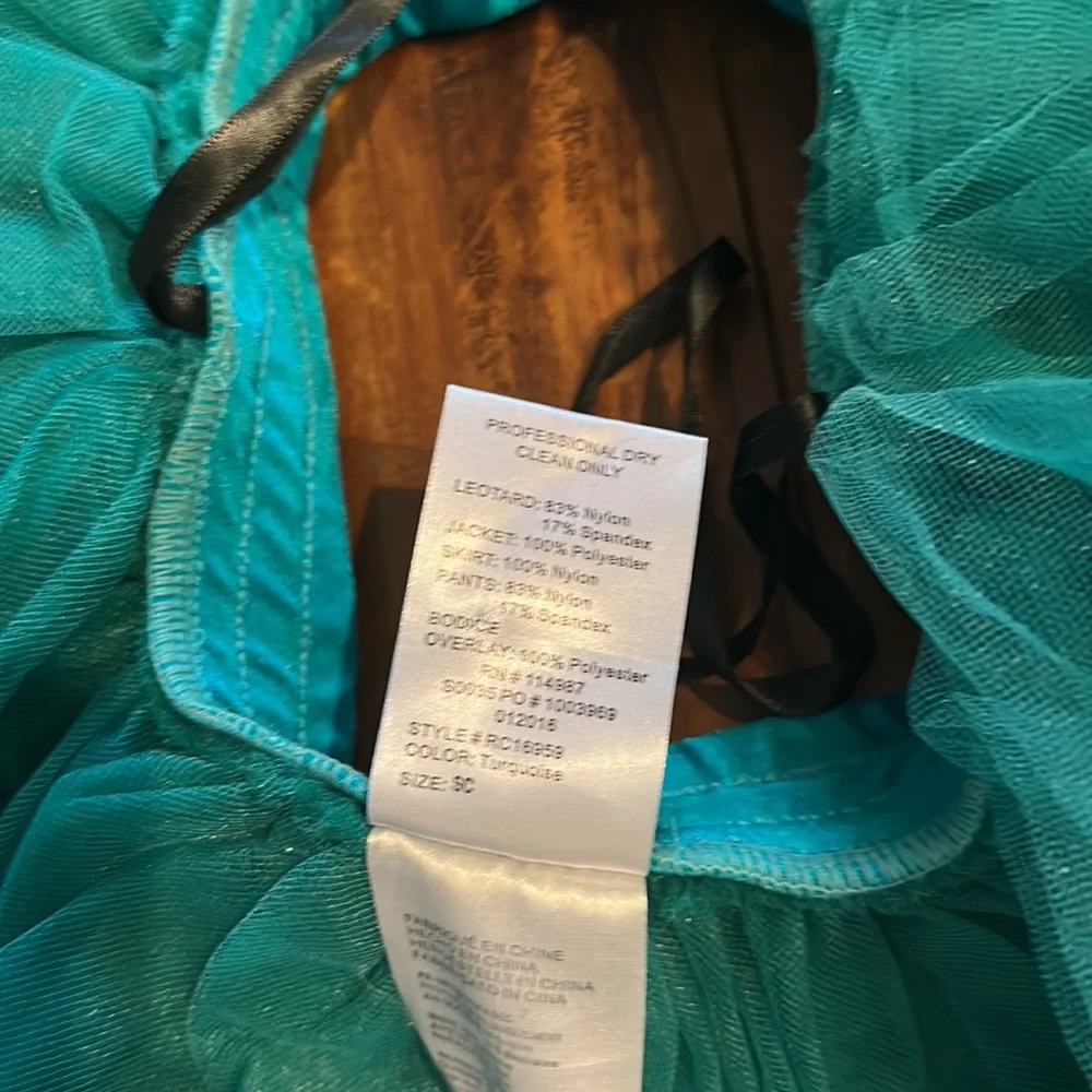 Revolution Dancewear Turquoise Teal Tulle Tutu Skirt Child Small SC